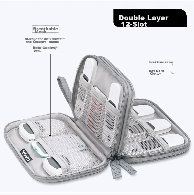 GAGK Corporate Cashier Ukey Waterproof Multi-Compartment USB Drive Storage Bag for 47 USB Drives + 8 Bank Cards 9