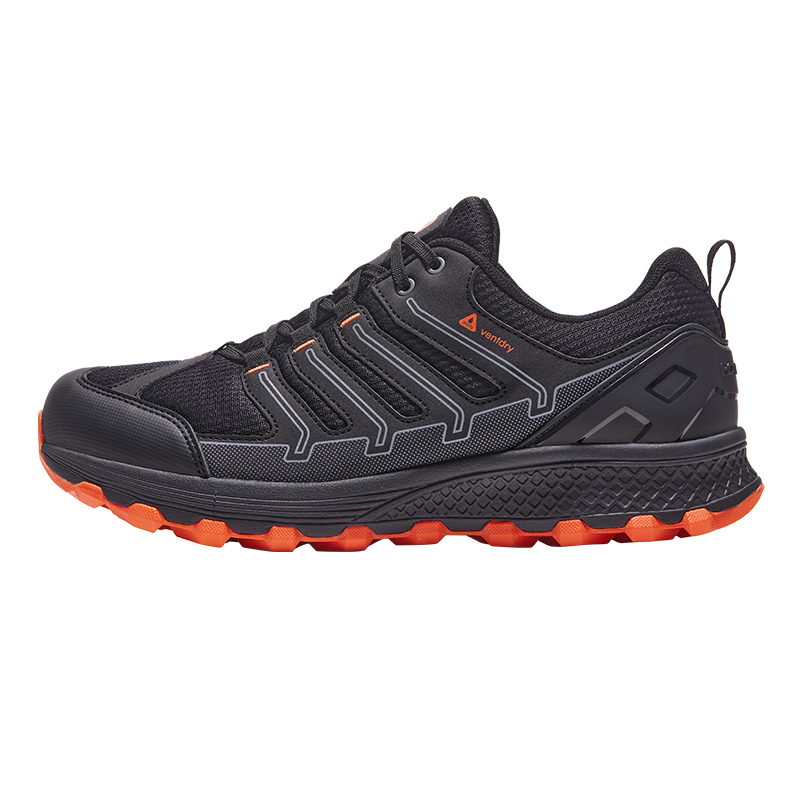 Huwaitegong Waterproof Non-Slip Shock-Absorbing High-Traction Hiking Shoes for Men T52PRO Black Orange Size 45