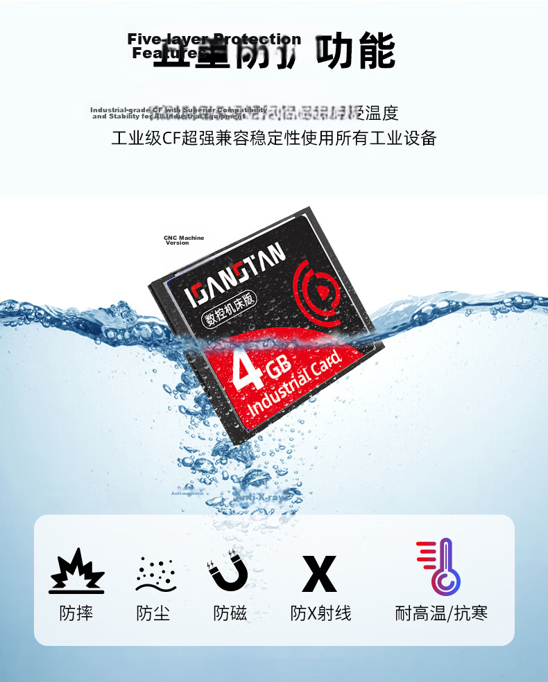 ISANSTAN Industrial CF Card 2G CNC Machine Fanuc CF Storage Card Mitsubishi M70 Siemens Frank FANUC System Machining Center CNC Advertising Machine Storage Card 7