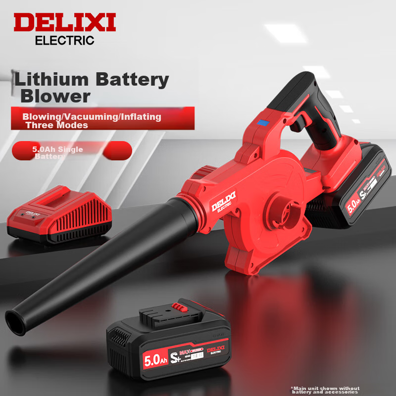 DELIXI ELECTRIC Rechargeable High-Power Blower Dust Removal Snow Blower Lithium Battery Industrial Dust Blower Three-in-One