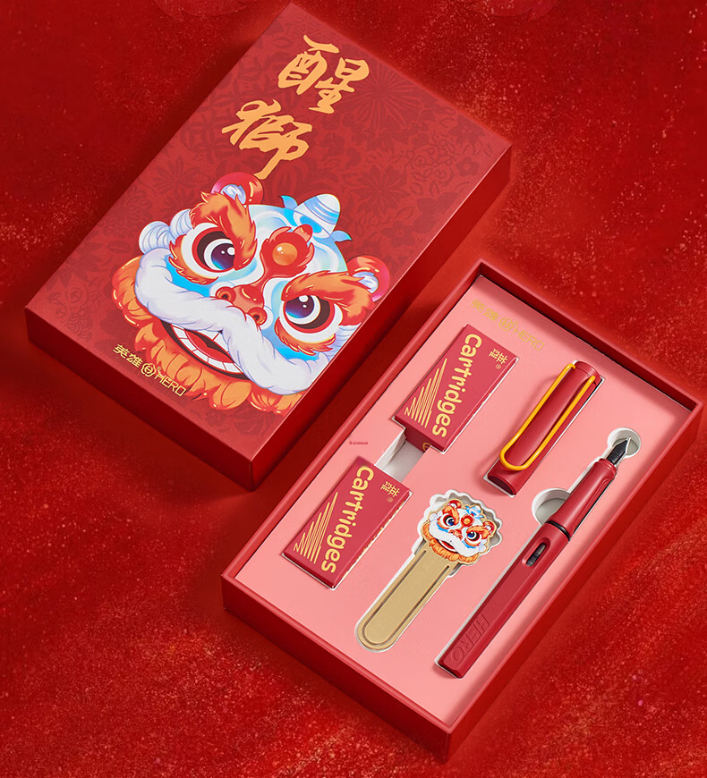 HERO Fountain Pen 359PLUS Gradient Purple Double-Sided Writing Gift Box for Primary School Students Grades 3-5 Practice Student Day Gift 3