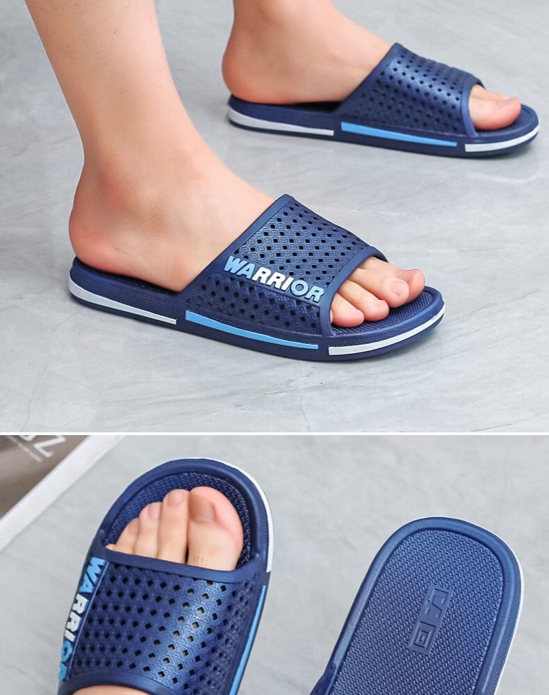 Warrior Men's Slippers Home Use Shower Non-Slip Bathroom Indoor Outdoor Silent Cool Slippers HL3C33 Black Size 43 14