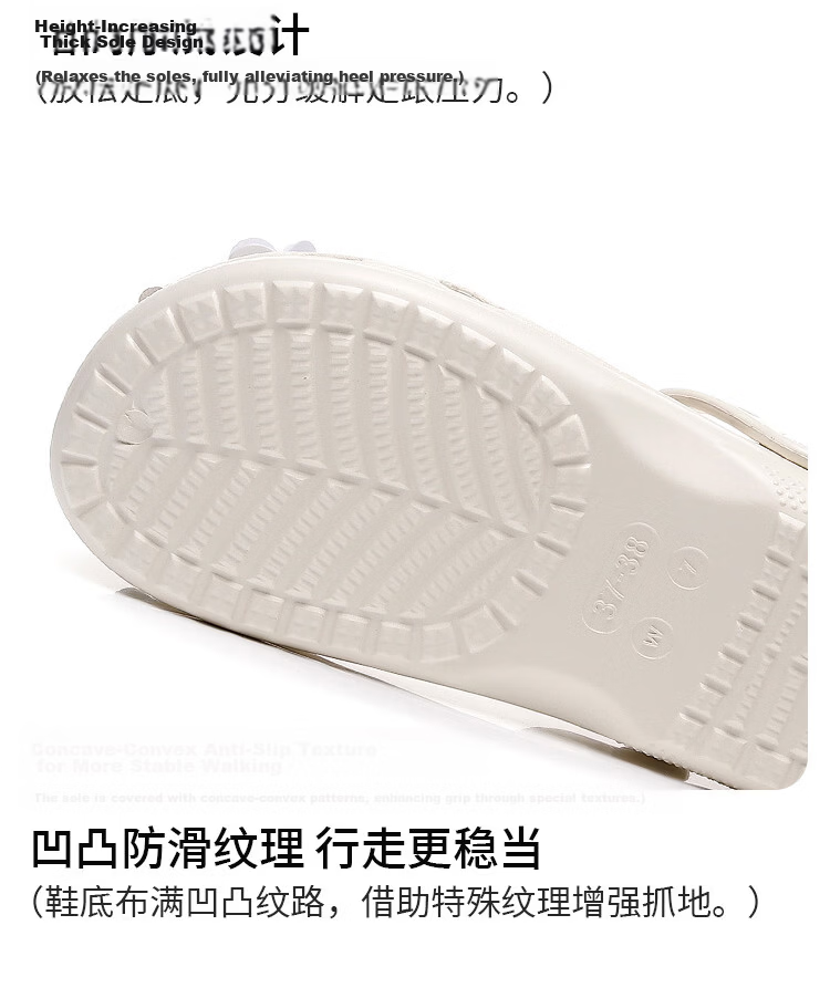 GUOLUOFEI Women's Ballet Clog Summer Non-Slip Outdoor Soft Sole Yoga Mary Jane Beach Sandals White Size 39-40 7