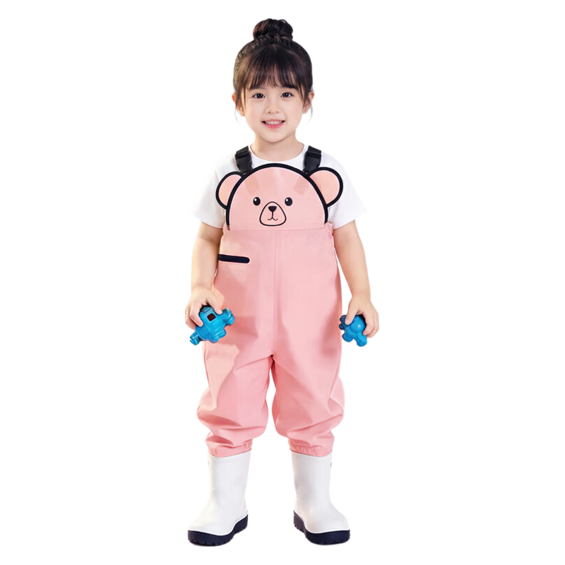 Blue Owl Shield Kids Beachcombing Suit Unisex Outdoor Water Play Overalls Waterproof Bib Rain Boots Waders YX1059 31