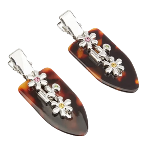 Tagi Metal Puffy Small Flower Hair Clip for Women Summer Acetate Duckbill Clip No-Trace Bangs Clip Hairpin Qixi Valentine's Day Gift