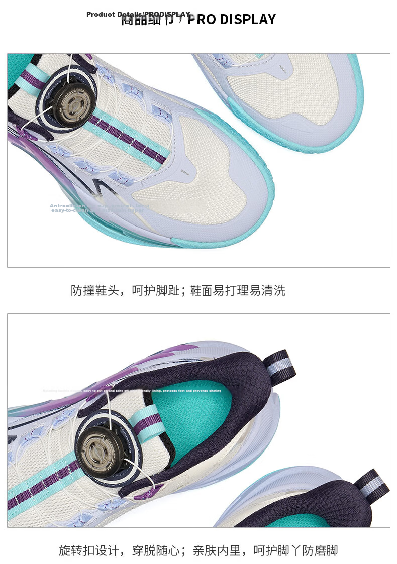ERKE Kids Boys Basketball Shoes Children's Youth Cushioning Dial Buckle Sneakers Asphalt Blue/Original Force Blue Size 38 37