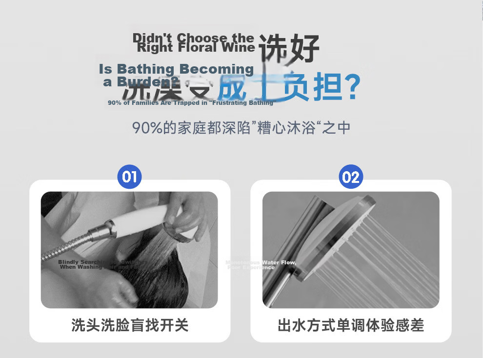 ARROW Multifunction Large Panel Handheld Shower Head High Pressure Single Head AE58140MCP 3