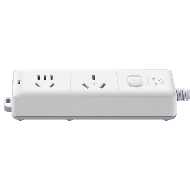 BULL High-Power 16A Socket Power Strip/Extension Cord/Power Board for Air Conditioner, Water Heater, Electric Heater, Suitable for 2 Outlets with Master Switch, Total Length 1.8 Meters, Includes 10A Plug S102D