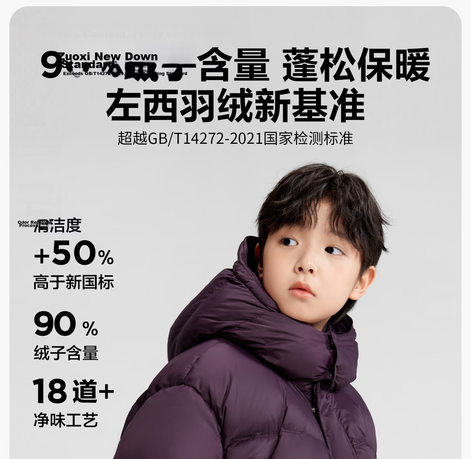 Zuo Xi Boys' Winter Down Jacket New Warm Children's Three-Proof Hooded Puffer Coat Red 140 New Year Outfit 4