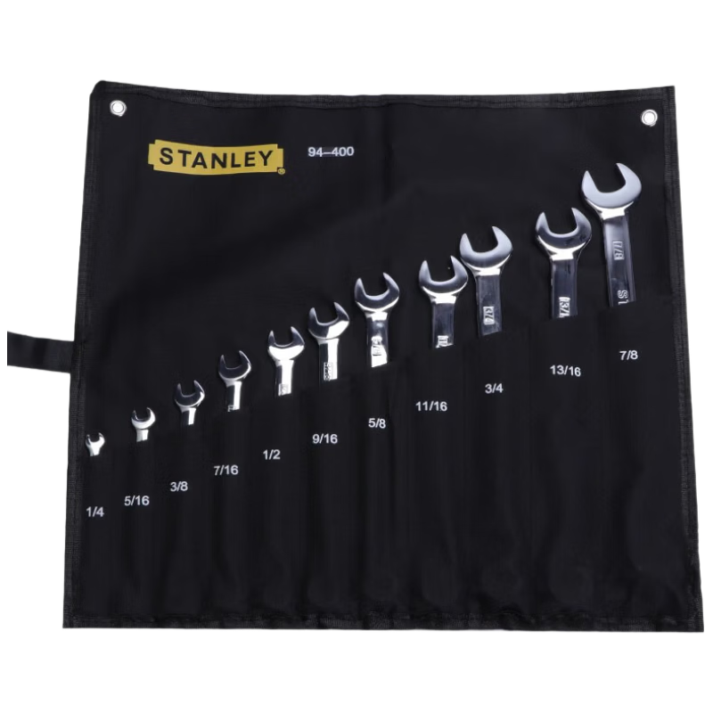 STANLEY Dual-Use Wrench Set Imperial Polished Chrome Vanadium Steel 11-Piece 94-400-22