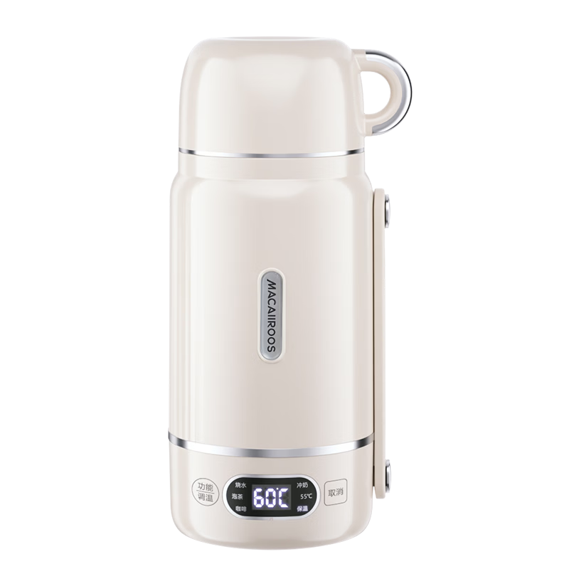 Macaiiroos Portable Electric Kettle Temperature-Controlled Water Heater Baby Milk Warmer Insulated Cup Large Capacity 316 Stainless Steel Smart Electric Kettle