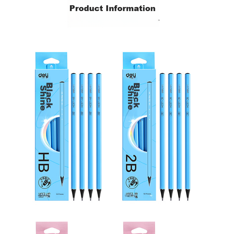 Deli White Hexagonal Writing Pencil 2B (White) (10 Pieces/box), Drawing And Doodling HC809-2B, Student Back-To Stationery 13