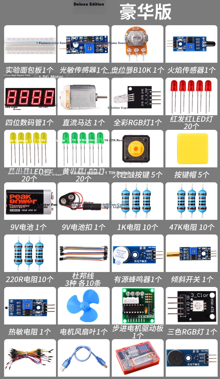 ZAVE Arduino Uno R3 Development Board Starter Kit Compatible with Arduino Basic Version (with Main Board) 5