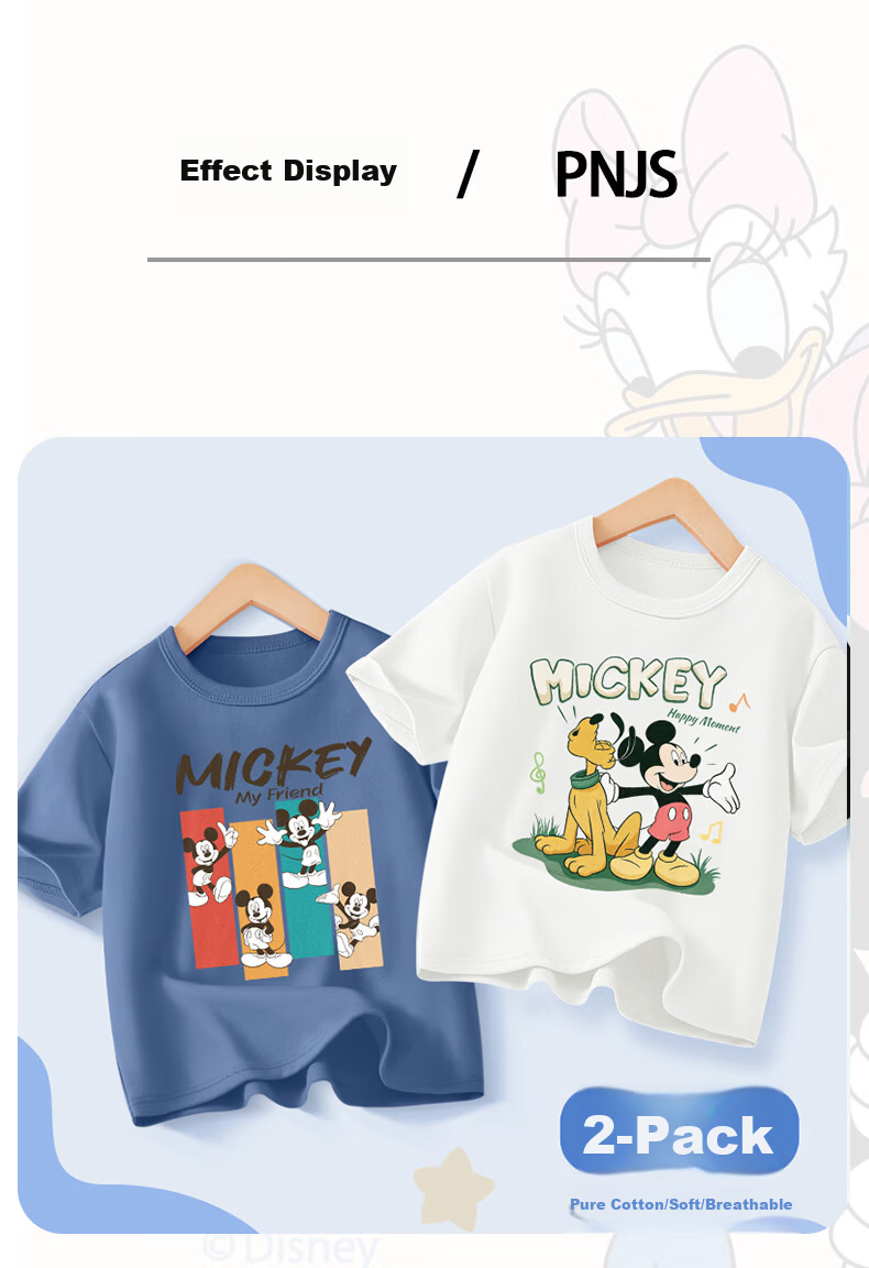 Disney 2-Pack Kids Cotton Short Sleeve T-Shirts Boys Girls Bunny Blue + Judy White Size 140 11