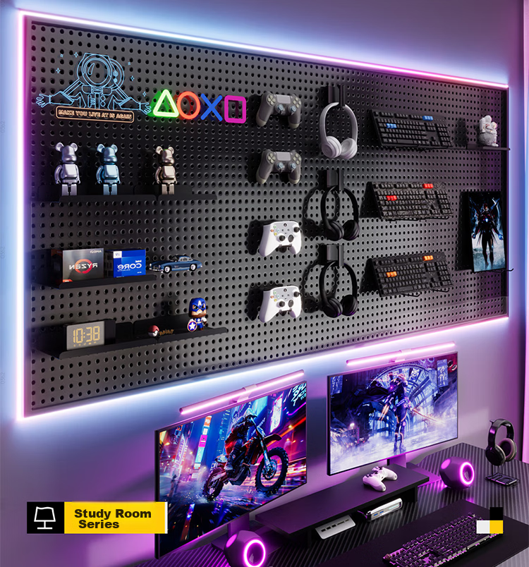 Xiaojiang Material Pegboard Wall Shelf No-Drill Dormitory Living Room Wall Hardware Tool Display Rack 80*120 White 6