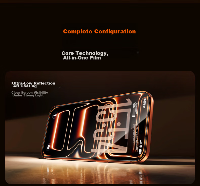 Mr. Blue Gorilla [New AR Anti-Reflective] Compatible with Apple iPhone 17 Tempered Glass Screen Protector iPhone 16 Pro Ultra-Thin HD Anti-Drop Anti-Fingerprint Space Capsule Quick Apply Film 10