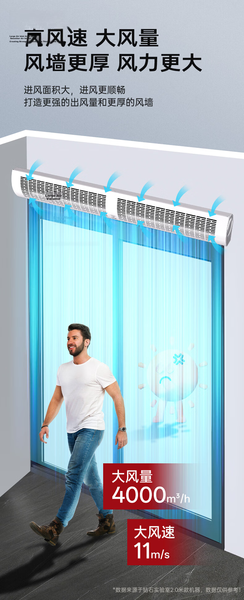 DIAMOND Air Curtain Machine Commercial Silent Elevator Powerful Industrial Cold Storage Air Door Curtain 1 Meter Switch Model 9