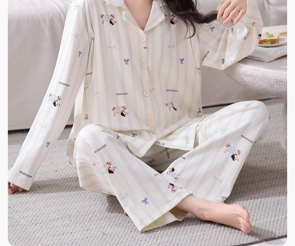 JOYNCLEON Maternity Cotton Postpartum Pajamas Spring Summer Thin Nursing Homewear Set L Jyz212991 24