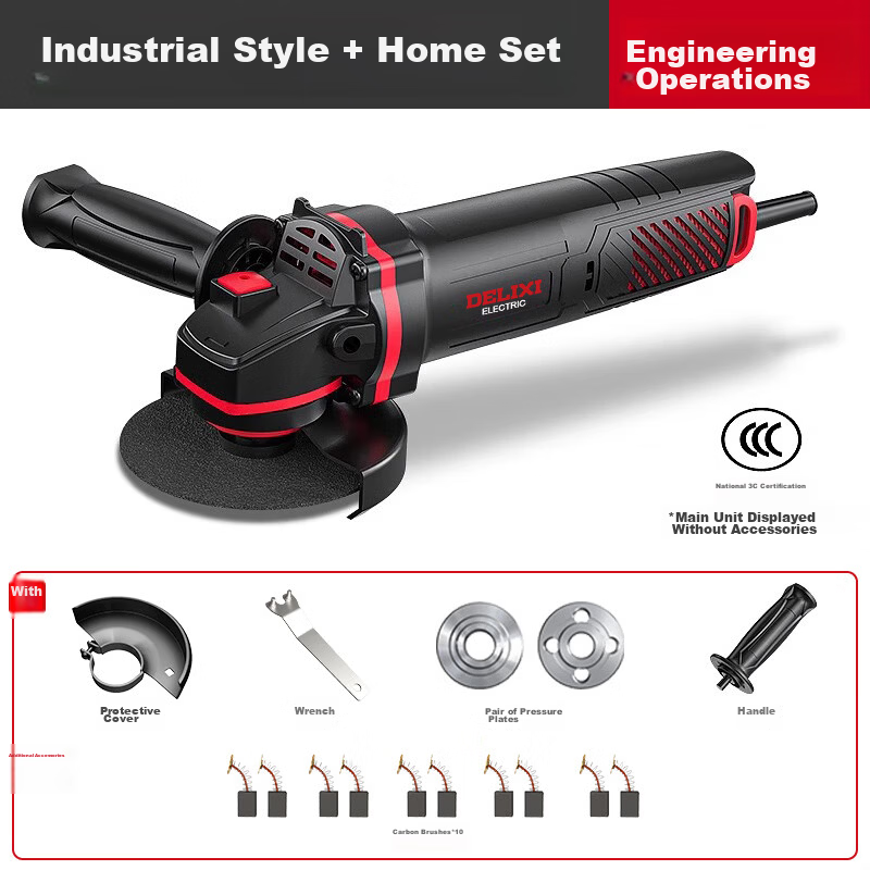 DELIXI Electric Angle Grinder Multifunctional Cutting Machine Household Handheld Grinding Polishing Machine