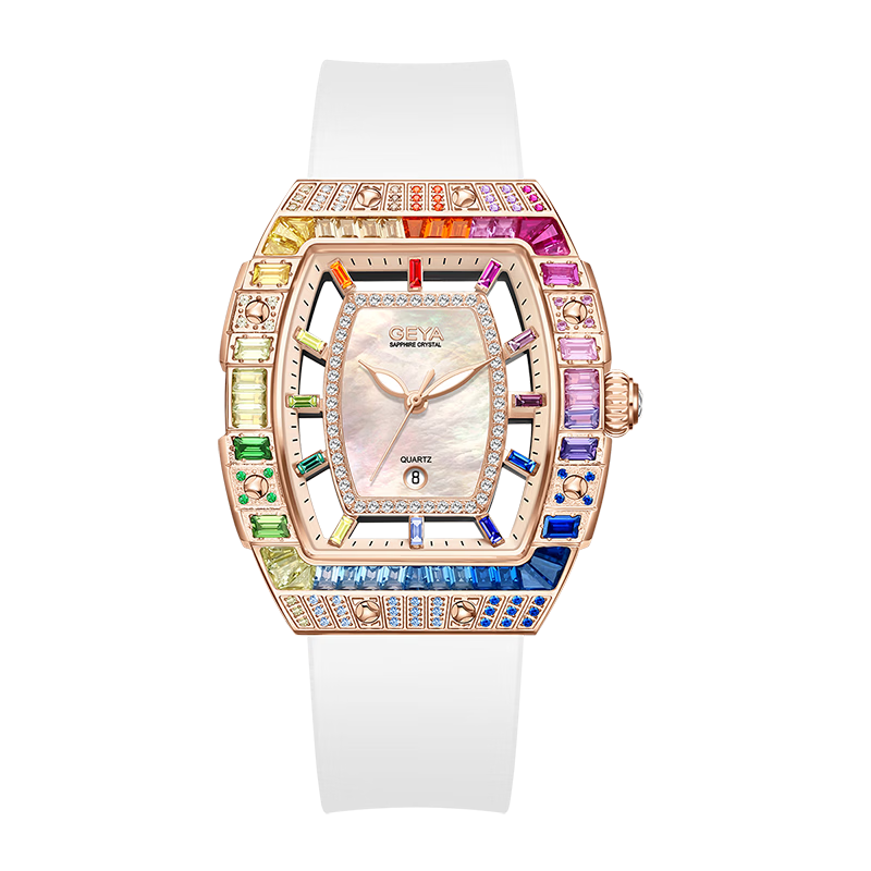 GEYA Women's Luxury Colorful Diamond Waterproof Quartz Watch Birthday Gift for Women