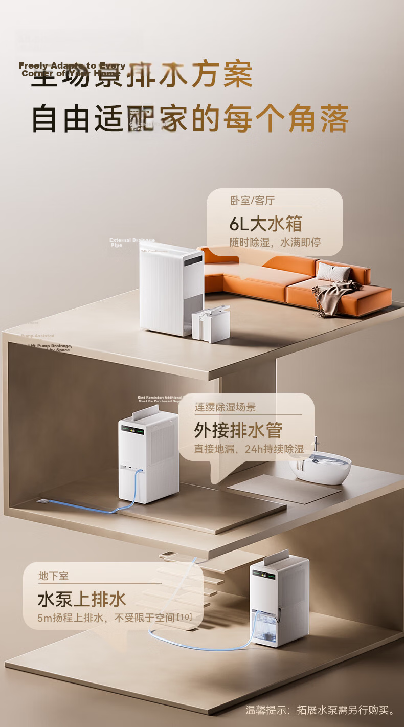 Deye Dual Inverter Dehumidifier 40L Home Purifier Dehumidification All-in-One Bedroom Basement Moisture-Proof Dryer Quiet Plasma DYD-P40 18