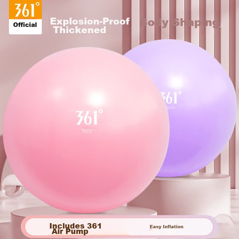 361° Yoga Ball Thickened Explosion-Proof Swiss Ball Maternity Delivery Ball Fitness Rolling Back Balance Large Yoga Ball Pink