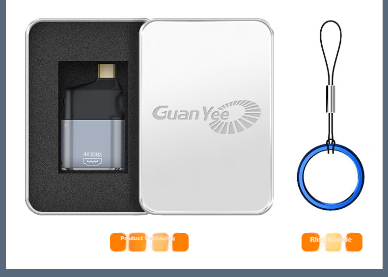 GUANYEE Type-C to HDMI Adapter with Power Delivery 4K60Hz for Smartphones, Laptops, TV, Monitor, Projector, PD Fast Charging 11