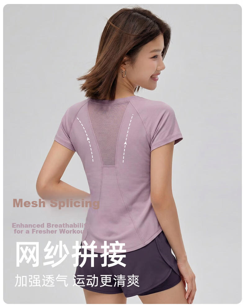 MULINSEN Women's Running Sports Set Yoga Wear Spring Summer Casual Fitness Pilates Short Sleeve Two-Piece Shorts Slim Fit 4