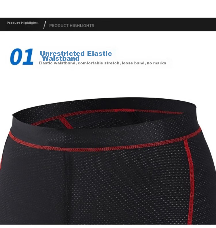 Forever Men's Cycling Padded Shorts Shock-Absorbing Silicone Mountain Road Bike Shorts Four Seasons Orange Sponge Size S 3