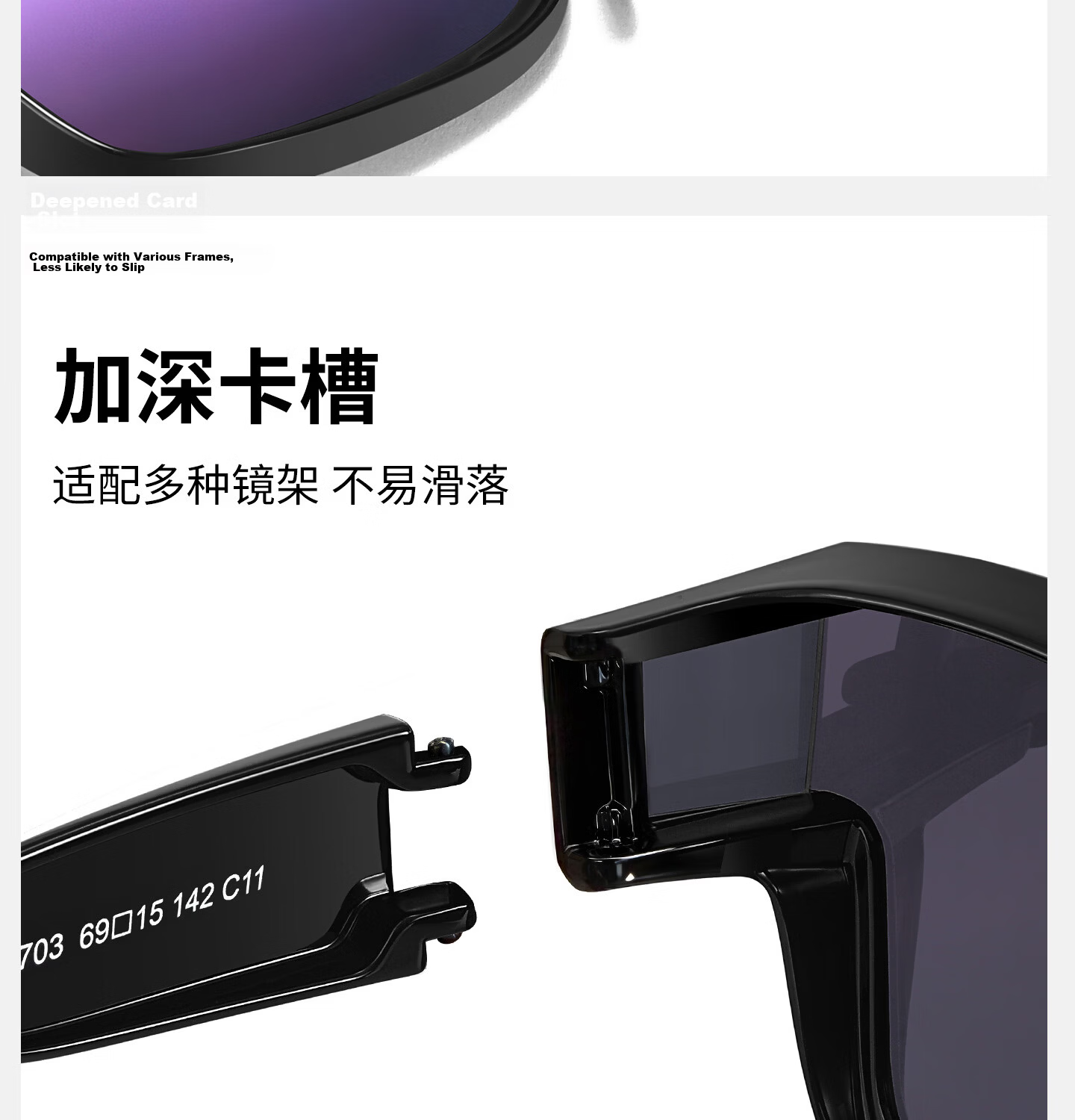 CAPONI Polarized Photochromic Sunglasses Clip-On for Men and Women, Foldable Prescription Glasses Clip, Day and Night Driving Anti-Glare 33