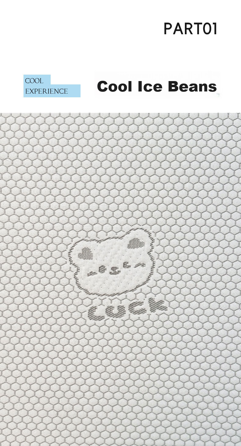 Grace Class A Summer Cooling Ice Bead Mat Fitted Sheet Single Double Household Washable 1.5*2M Bear Gray 3