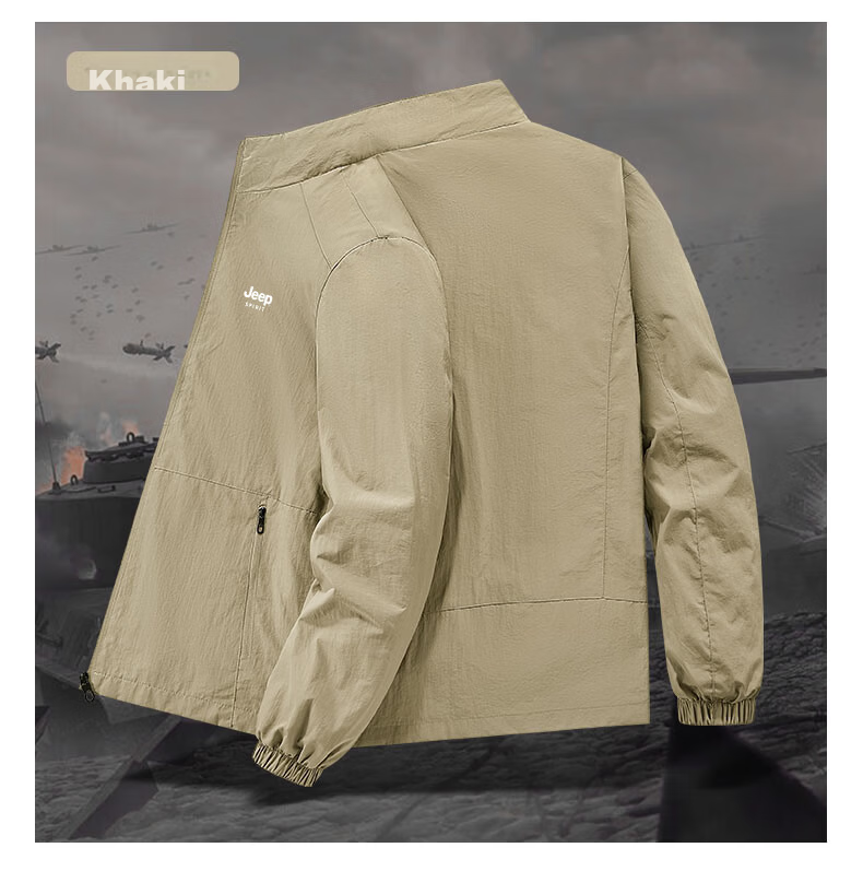 JEEP SPIRIT Men's Sun Protection Skin Jacket Summer Outdoor Sports Lightweight Jacket UV Protection Coat 9