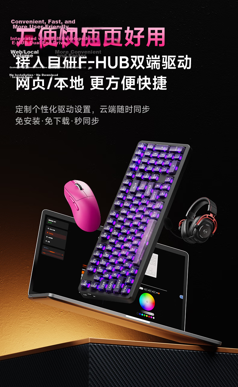 EWEADN E7V2Max Wireless Mouse Wired Bluetooth Tri-Mode Gaming Office Macro Programmable Rechargeable Lightweight Ergonomic Computer Laptop 10