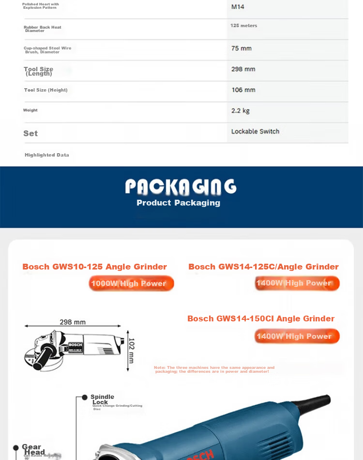 BOSCH Angle Grinder GWS 14-125 CI 3