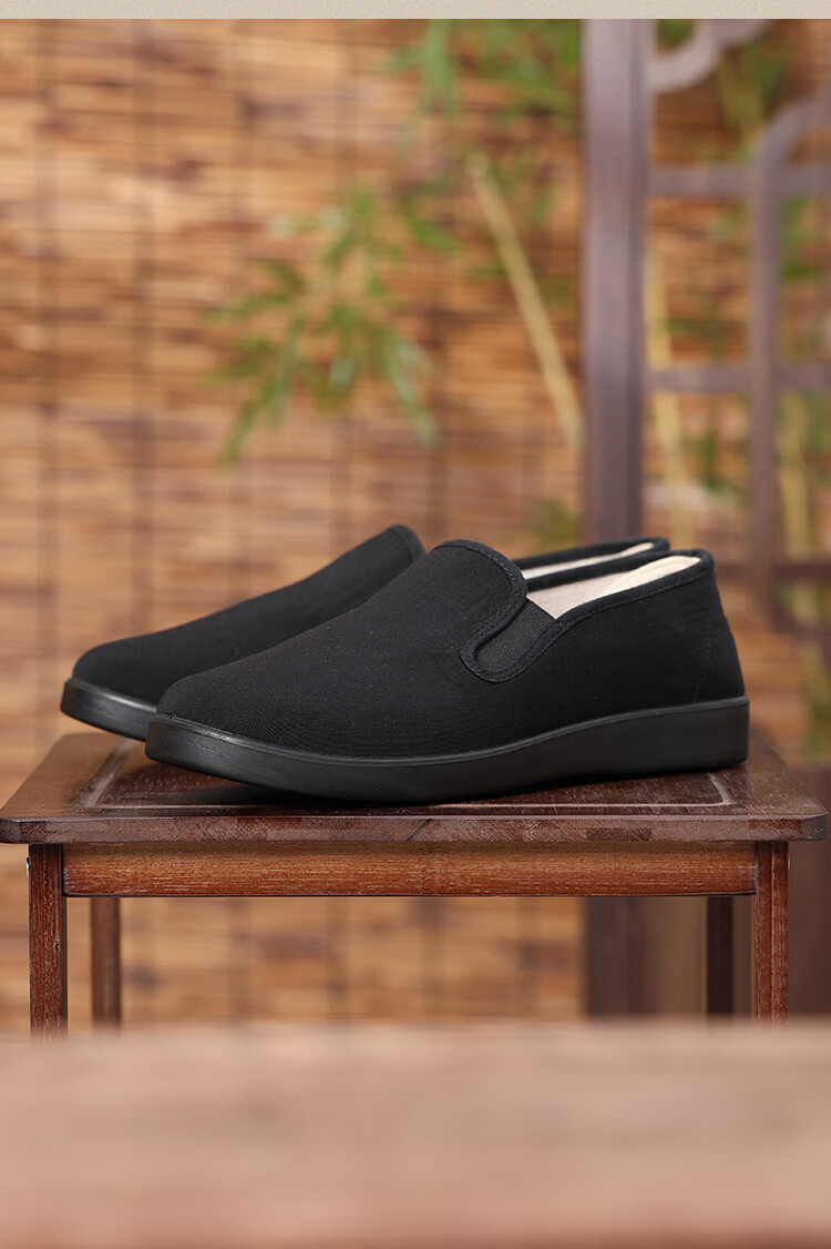 Laomeihua Father's Day Gift, Men's Canvas Shoes, Casual Comfortable Slip-On Loafers, Year-Long Style, Size 39 (245mm) 7