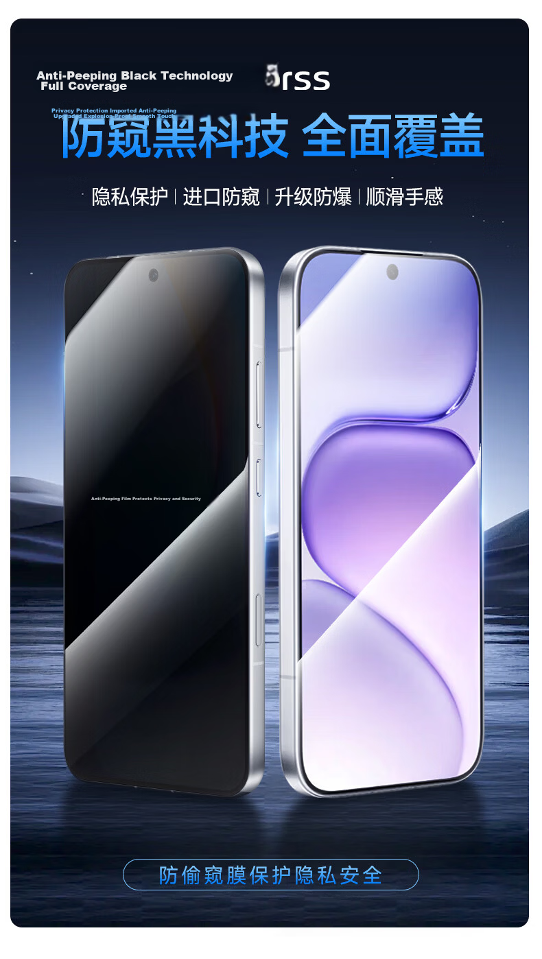 Smorss Ultra Clear Privacy Screen Protector for Honor 600/600Pro Tempered Glass Film, Quick-Apply Full-Screen Ultra-Thin Anti-Drop and Anti-Fingerprint Phone Screen Protector 1