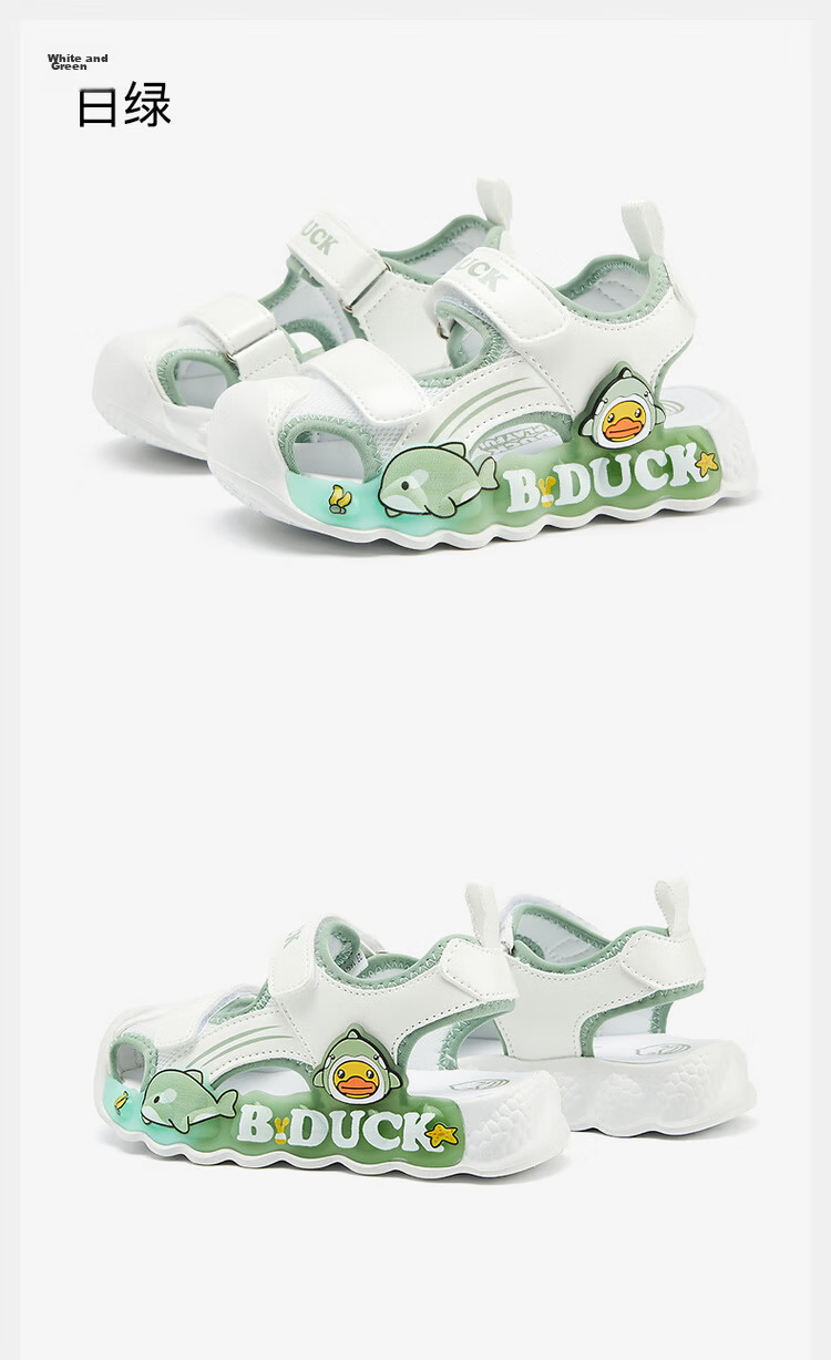 B.Duck Girls' Sandals, Summer Shiny Colorful Light-Up Shoes, Baby Closed-Toe Beach Shoes, 5017 Pink, Size 28 41