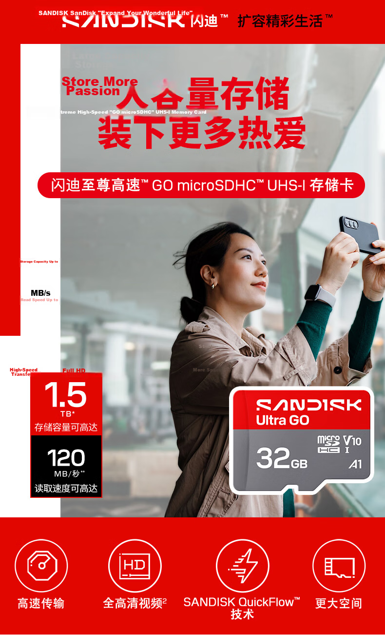SanDisk 64GB TF (MicroSD) Card GO Series A1 U1 C10 Ultra High-Speed Mobile Edition Storage Card 140MB/s Read Speed for Mobile Phones and Gaming Devices 1