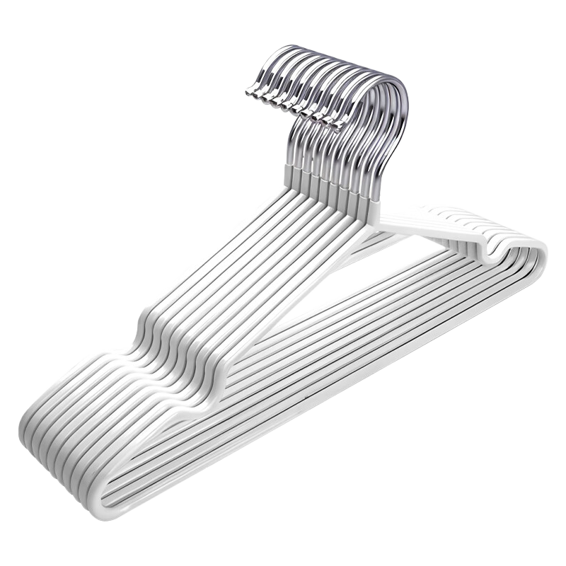 CHUSHE Clothes Hangers for Home And Dormitory, Thickened Non-Slip Shoulder Angle Drying Rack for Wet And Dry Use, Cream White, Pack of 10