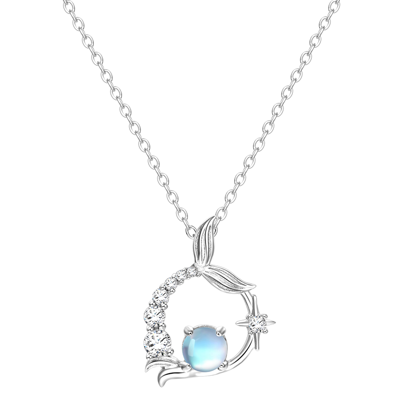 Disney Mermaid's Tear 2026 New Luxury Elegant Silver Necklace for Women Birthday Gift for Girls Moms Wives