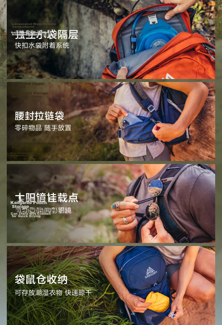 GREGORY Citro 30L Hiking Backpack Professional Outdoor Large Capacity Men's Double Shoulder Bag AO5 5