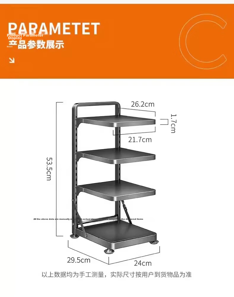 YOUQIN Kitchen Cookware Storage Rack Multi-layer Shelf Cabinet Under Sink Countertop Multifunctional Pot Rack 19