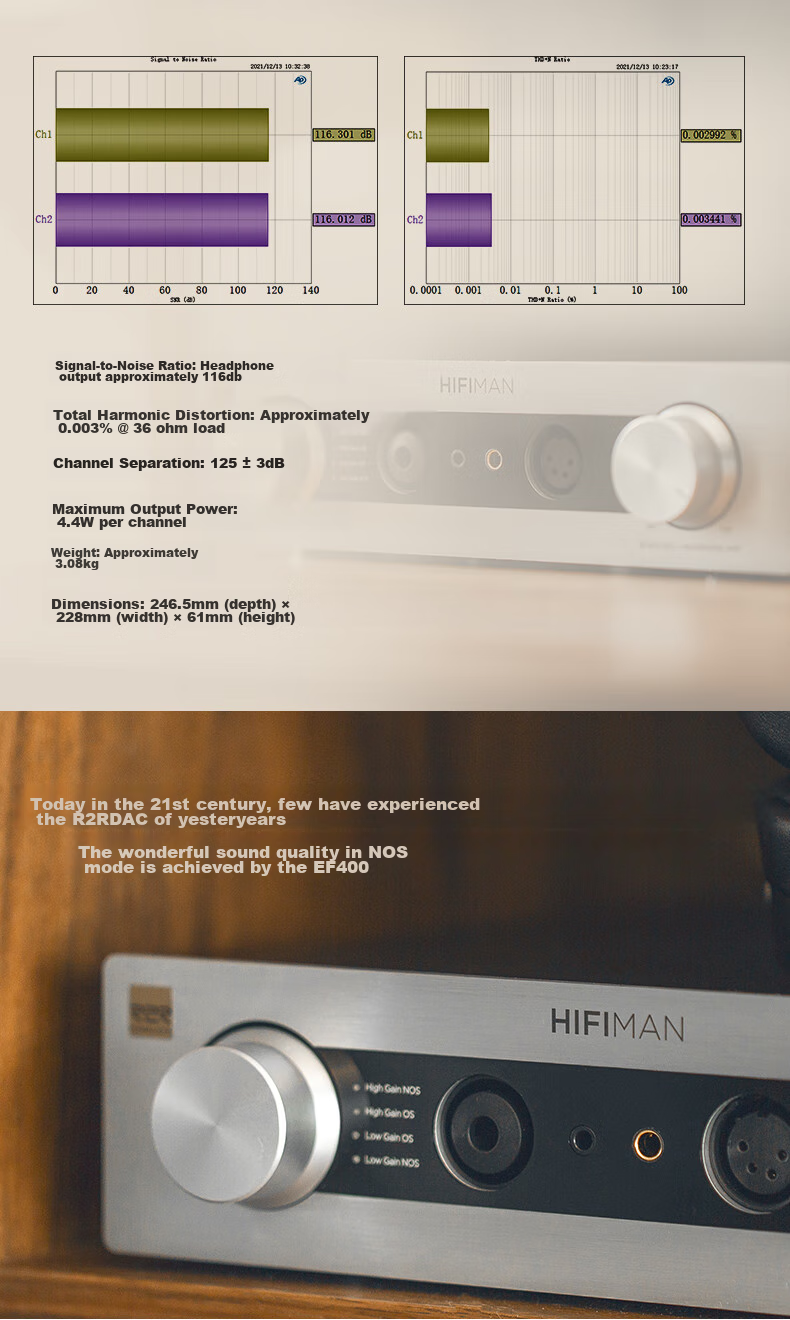 HIFIMAN EF400 Headphone Amplifier, Home Desktop Amplifier, Headphone Power Supply, Decoder 5