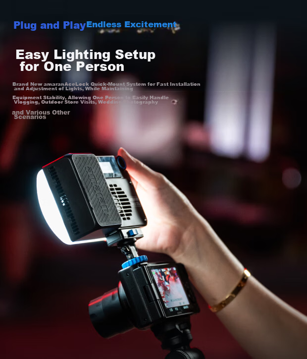 Aputure Ace 25x 25c Handheld Portable Fill Light Video Portrait Outdoor Magnetic Constant Light Travel Outdoor Live Streaming Photography LED Light 13
