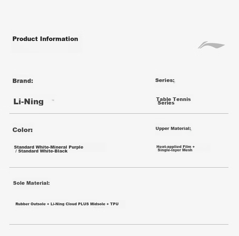 LI-NING Professional Table Tennis Shoes Qilin LIGHT 2.0 Training Competition Sports Shoes Standard White/Black Size 38 7
