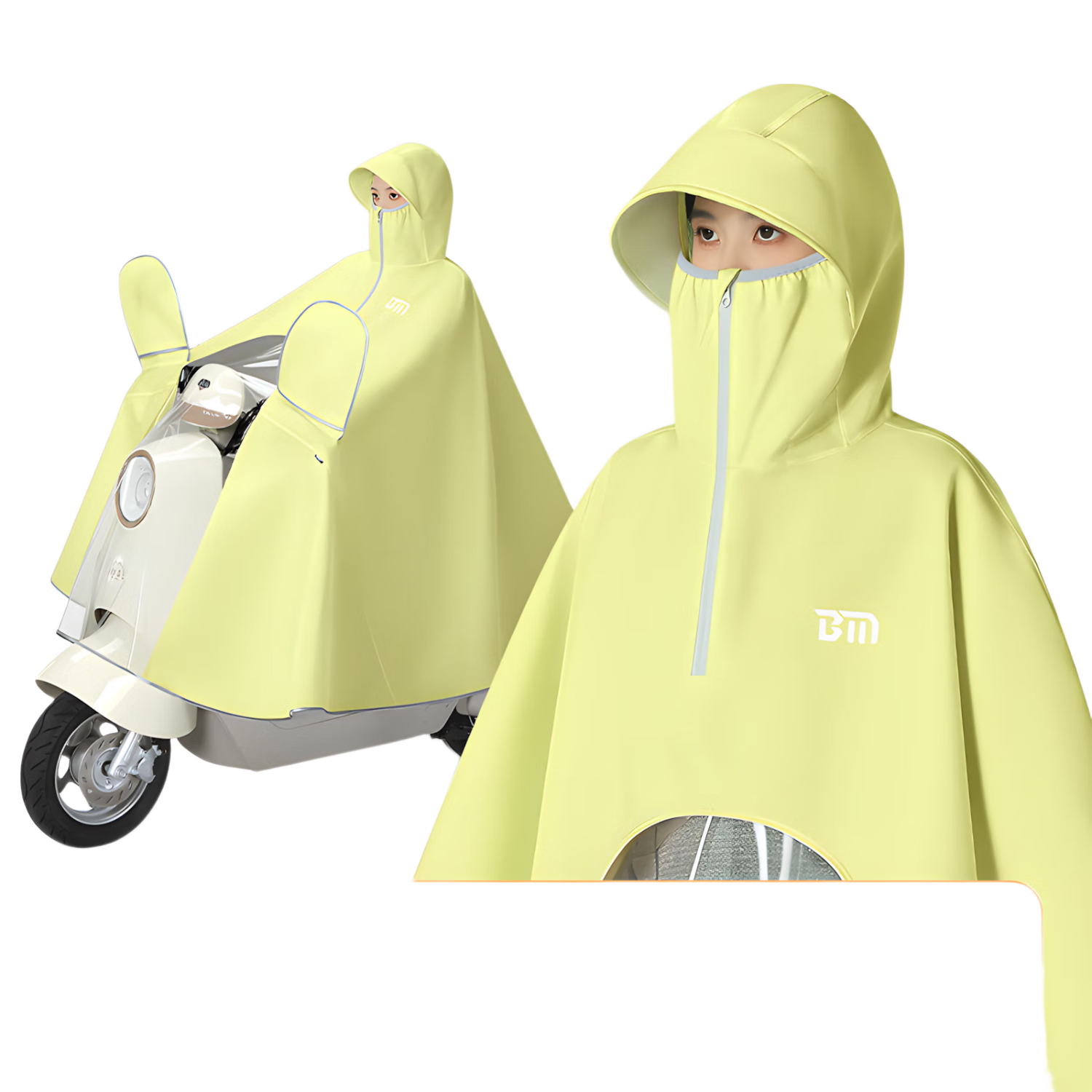 Beimei Full-Body Anti-Splash Heavy Rain Electric Scooter Raincoat, Women's Single-Person Enlarged One-Piece All-Over Rider-Specific Poncho