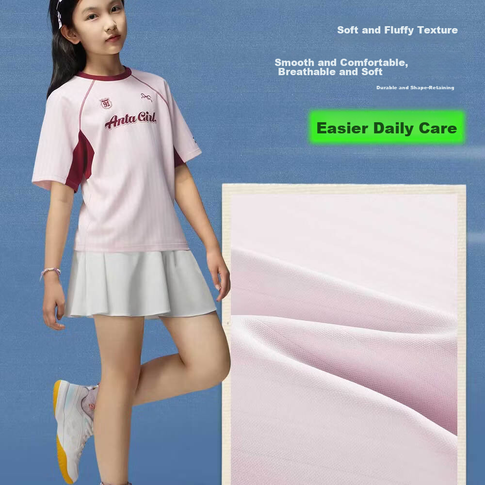 Anta Kids Girls Short Sleeve 2026 Summer Comfortable Skin-friendly Outdoor Quick-dry T-shirt TA62626103 11