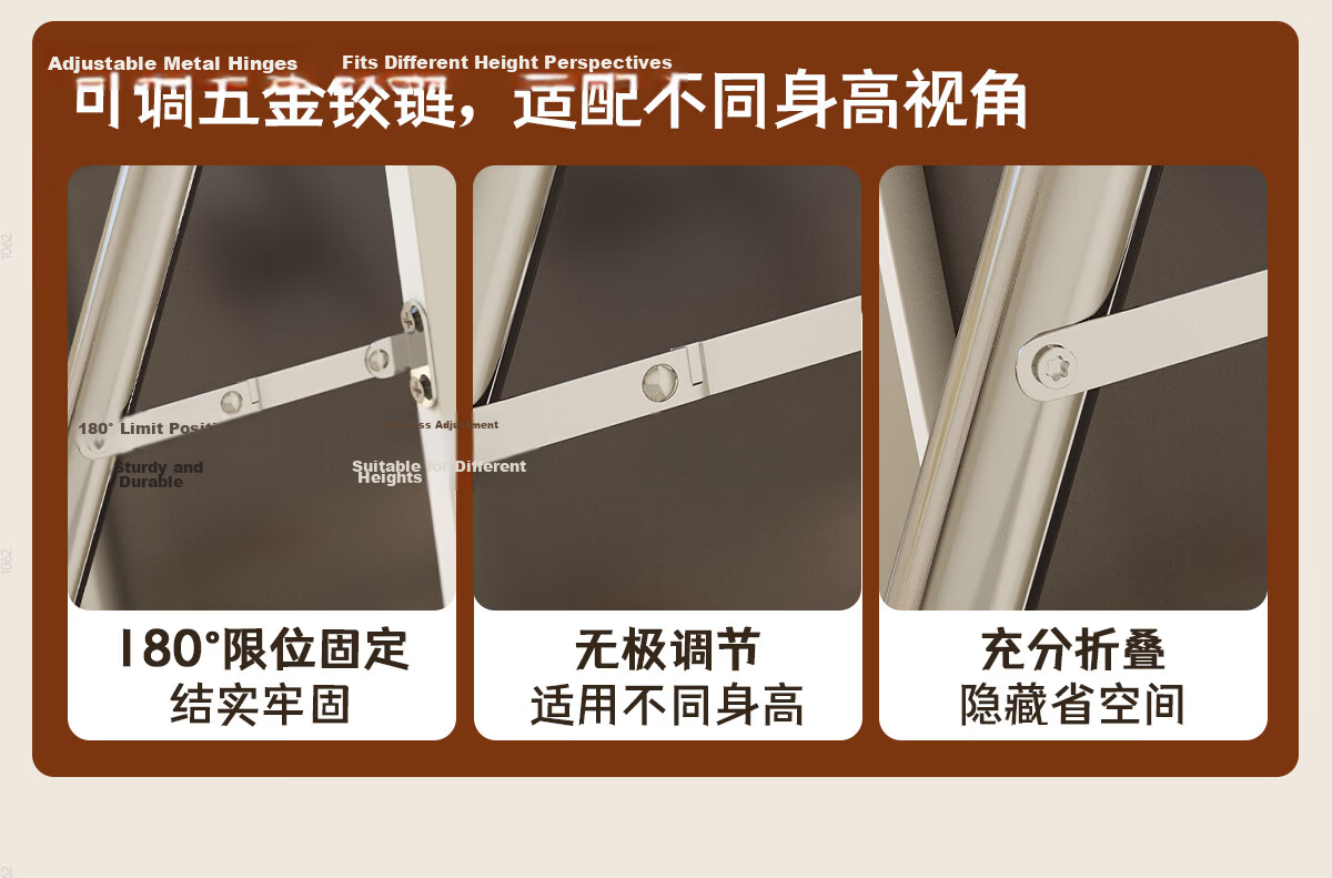 Millennium Mansion Full-Length Mirror Floor Mirror Dressing Mirror Wall-Mounted Explosion-Proof Fitting Room Mirror Simple Black 80*180cm 13