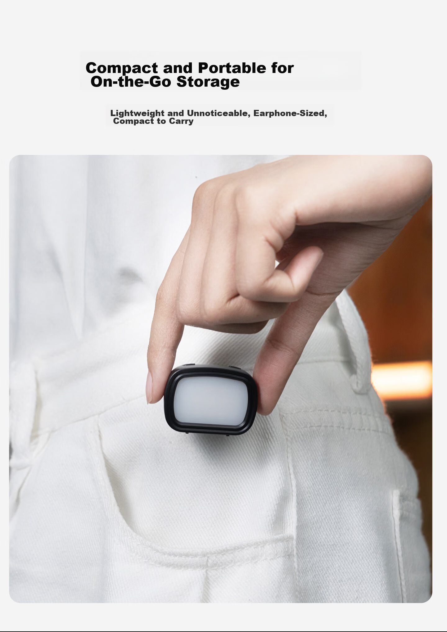 JJC Magnetic Fill Light for DJI Pocket 4, Magnetic Lighting Accessory for DJI Osmo Pocket Gimbal Action Camera, Vlog Shooting Portable Mini Pocket Light 8