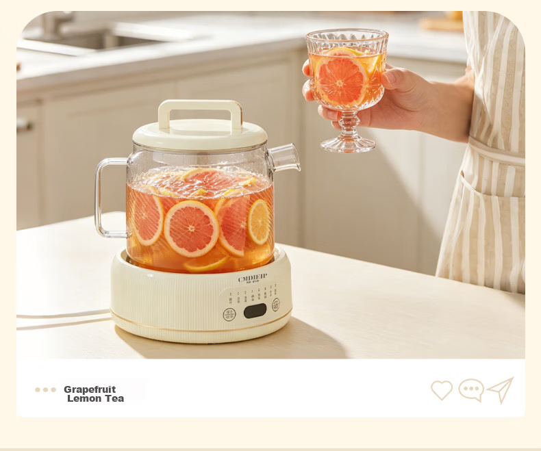 Cmdieip German Kaimeng 0 Glue Full Glass Automatic Health Pot Office Multifunctional Tea Kettle Electric Water Boiler 1L 7